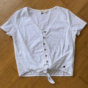 NWOT Roxy XS White cotton summer tie top